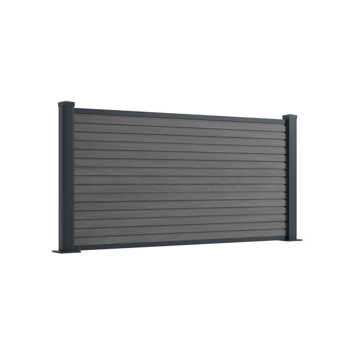 Moderner WPC Vorgartenzaun Avento Slim Anthrazit mit Alupfosten