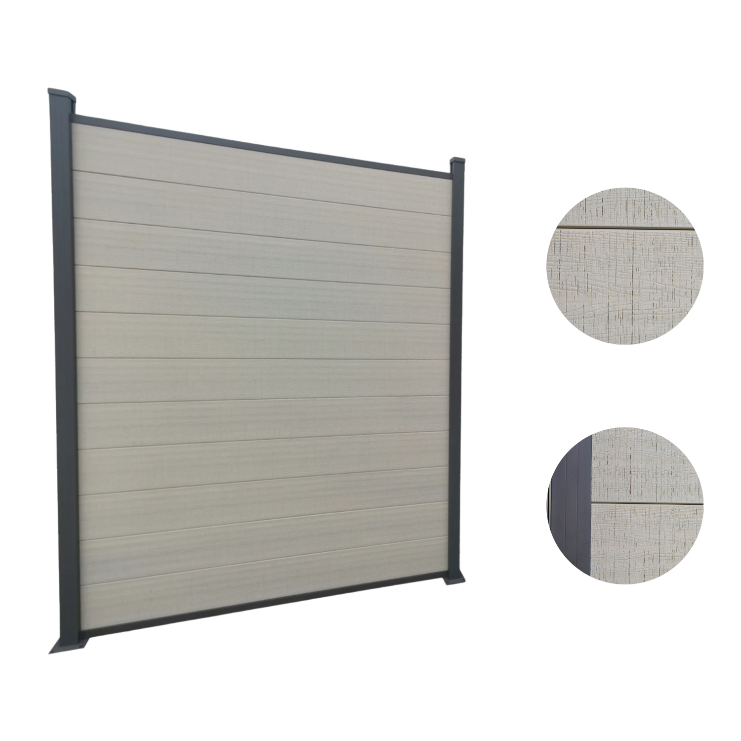 Avento Classic WPC Zaun – Komplettset mit Alu-Zaunpfosten