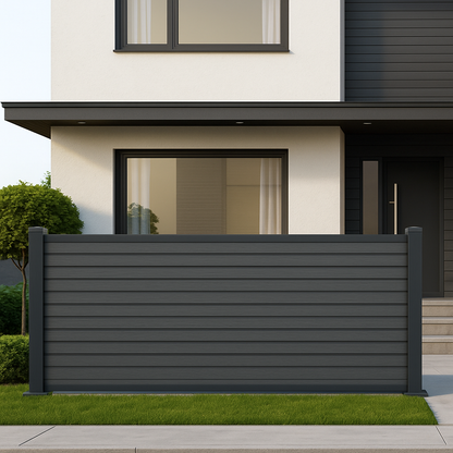 Avento Slim WPC Vorgartenzaun Anthrazit für Terrasse und Garten“