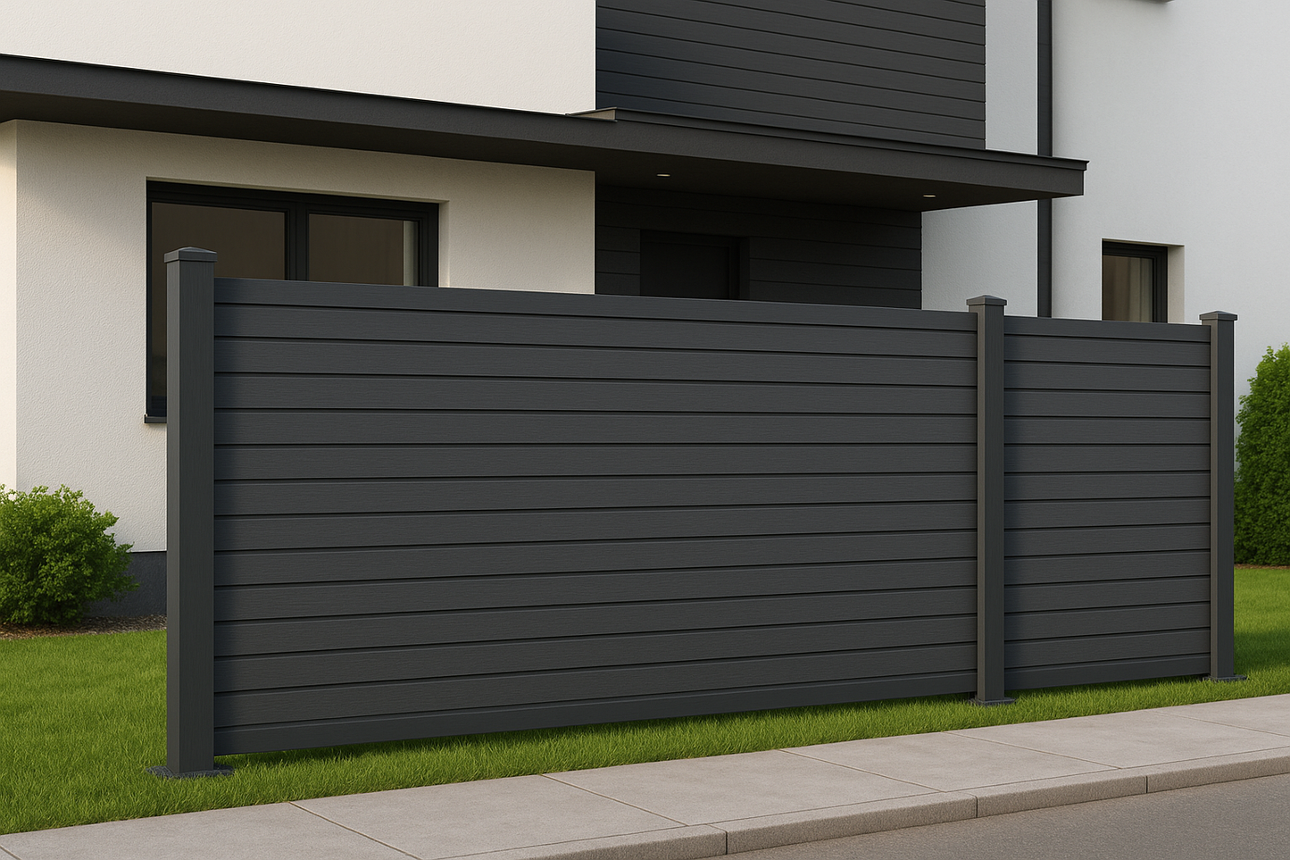 Avento Slim WPC Zaun Anthrazit robust pflegeleicht für Vorgarten und Terrasse