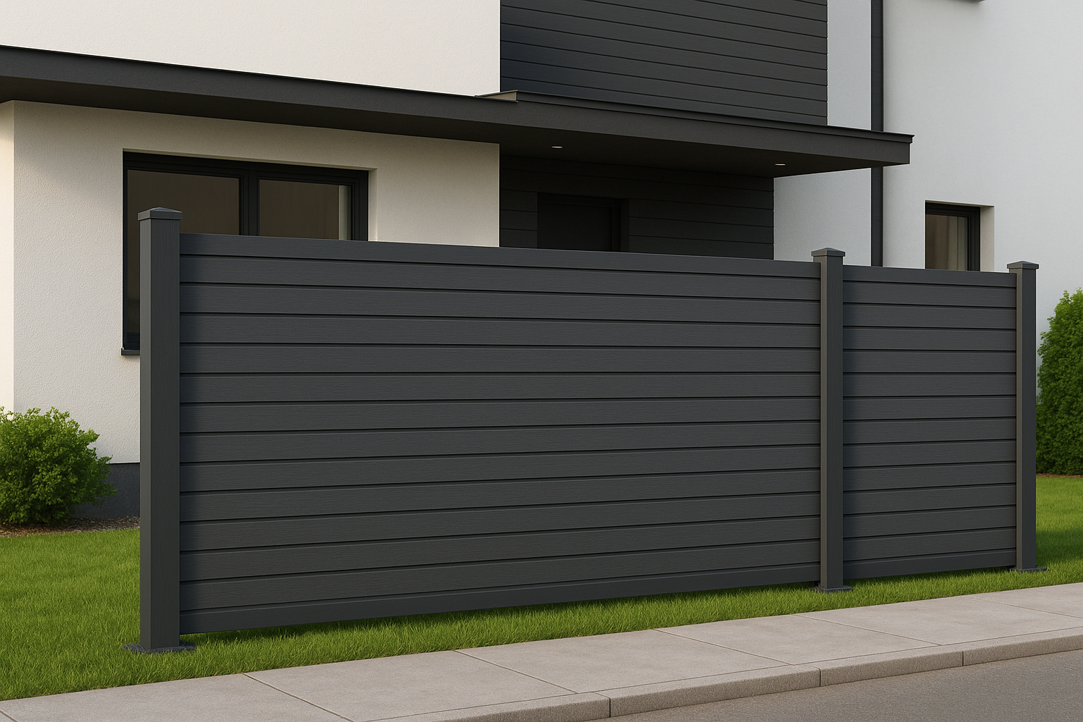 Avento Slim WPC Zaun Anthrazit robust pflegeleicht für Vorgarten und Terrasse