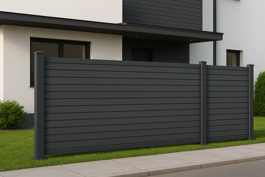 Avento Slim WPC Zaun Anthrazit robust pflegeleicht für Vorgarten und Terrasse