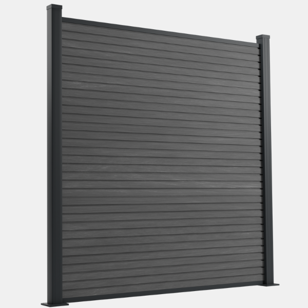 Avento Slim WPC Zaun Braun & Anthrazit robust pflegeleicht Sichtschutz WPC und Alu