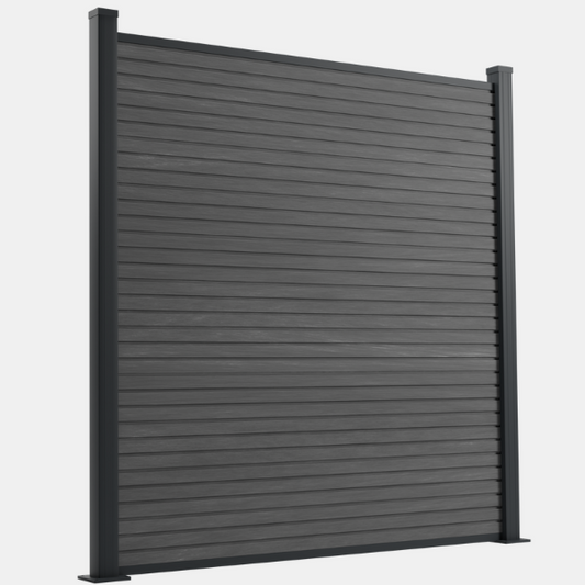 Avento Slim WPC Zaun Braun & Anthrazit robust pflegeleicht Sichtschutz WPC und Alu