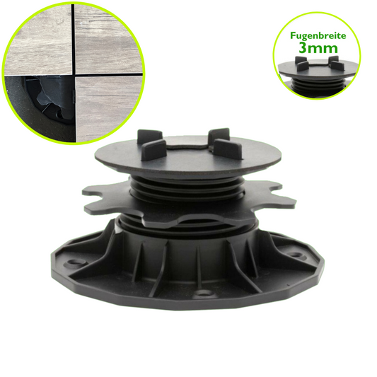 Plattenlager mit 3mm Fuge höhenverstellbar für Terrassen