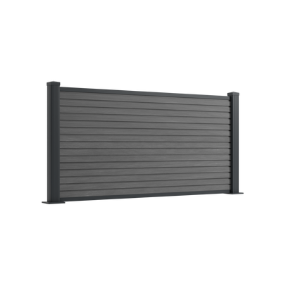 Moderner WPC Vorgartenzaun Avento Slim Anthrazit mit Alupfosten