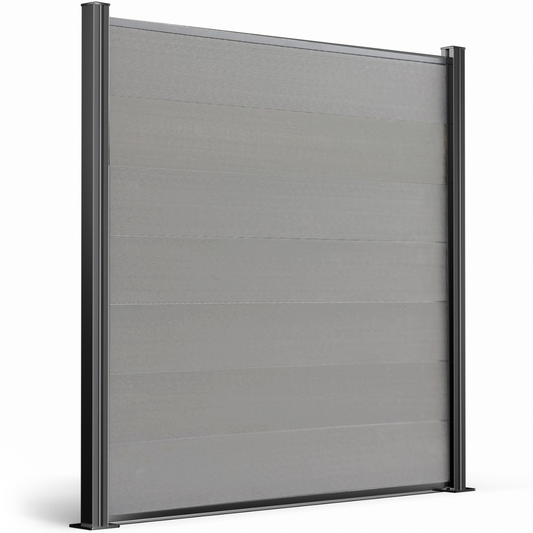 Moderner WPC Sichtschutz Avento XL Grau mit Alupfosten