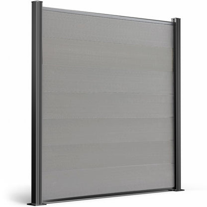 Musterbox - WPC Zaun Avento XL - Anthrazit / Braun / Grau