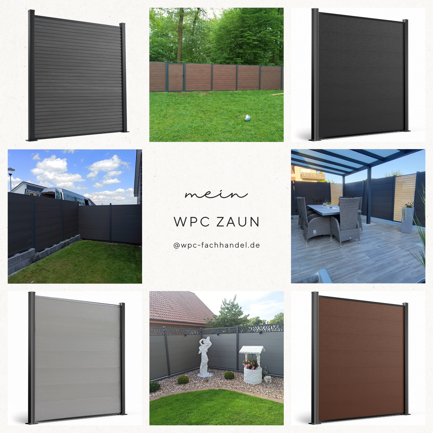 Moderner WPC Sichtschutzzaun in Anthrazit – wetterfest & pflegeleicht für den Garten.